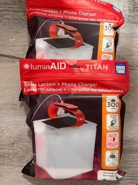 Set of 2 Titan Solar Lantern + Phone Charger